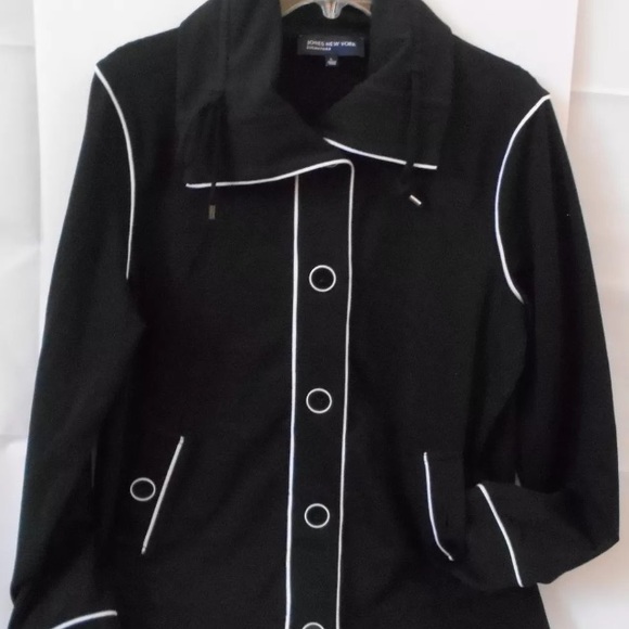 Jones New York Jackets & Blazers - Jones NY Lightweight Jacket Black White Large